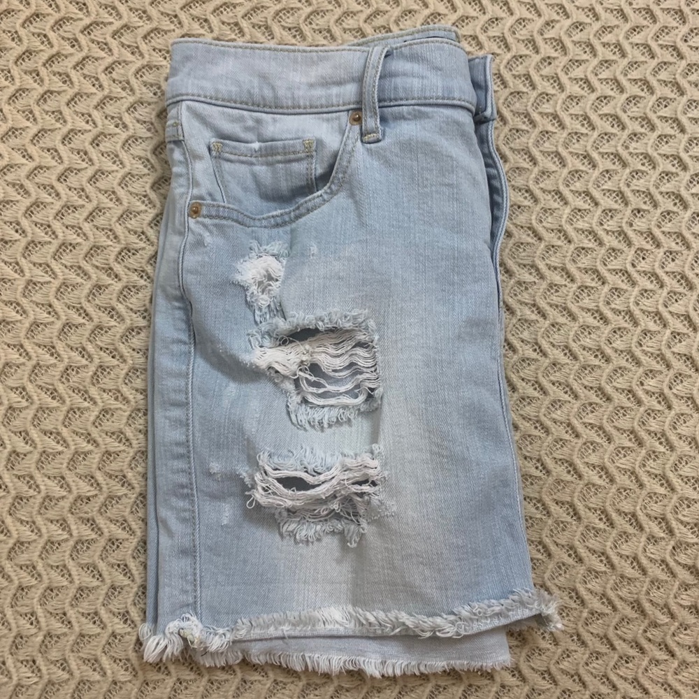 Express Light Wash Denim Skirt